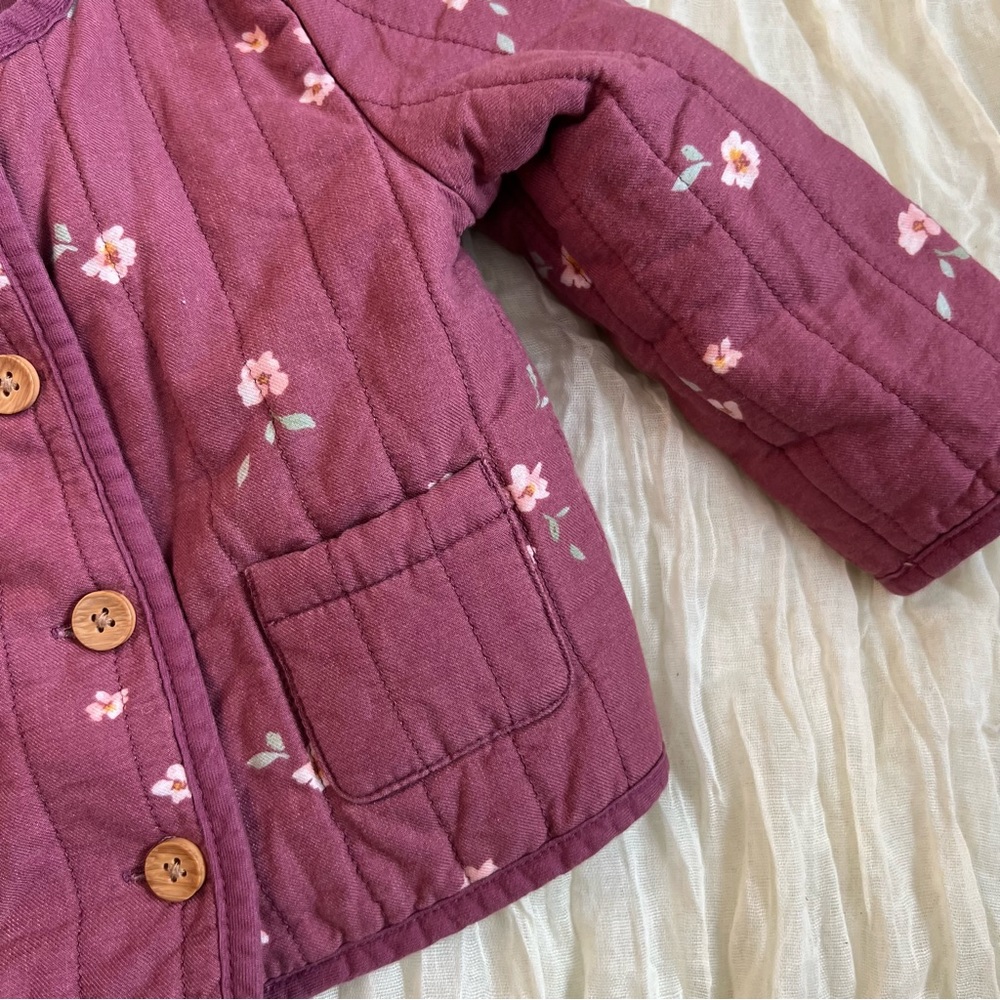 Oshkosh Quilted Floral Jacket 18m - Picture 4 of 5